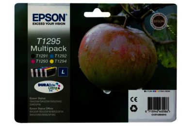 Epson Apple T1295 Black and Colour Ink Cartridge Pack. Epson Apple T1295 Black and Colour Ink Cartridge Pack.